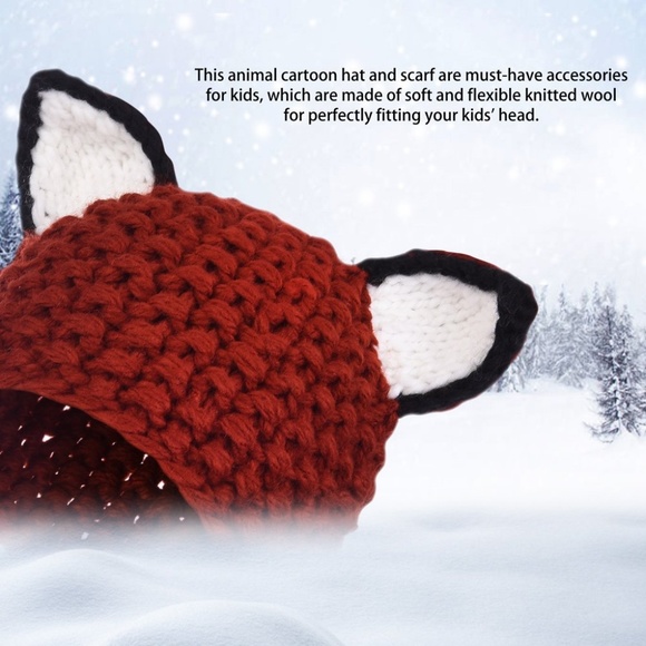 Fox Hat with Scarf for Kids - Picture 6 of 7